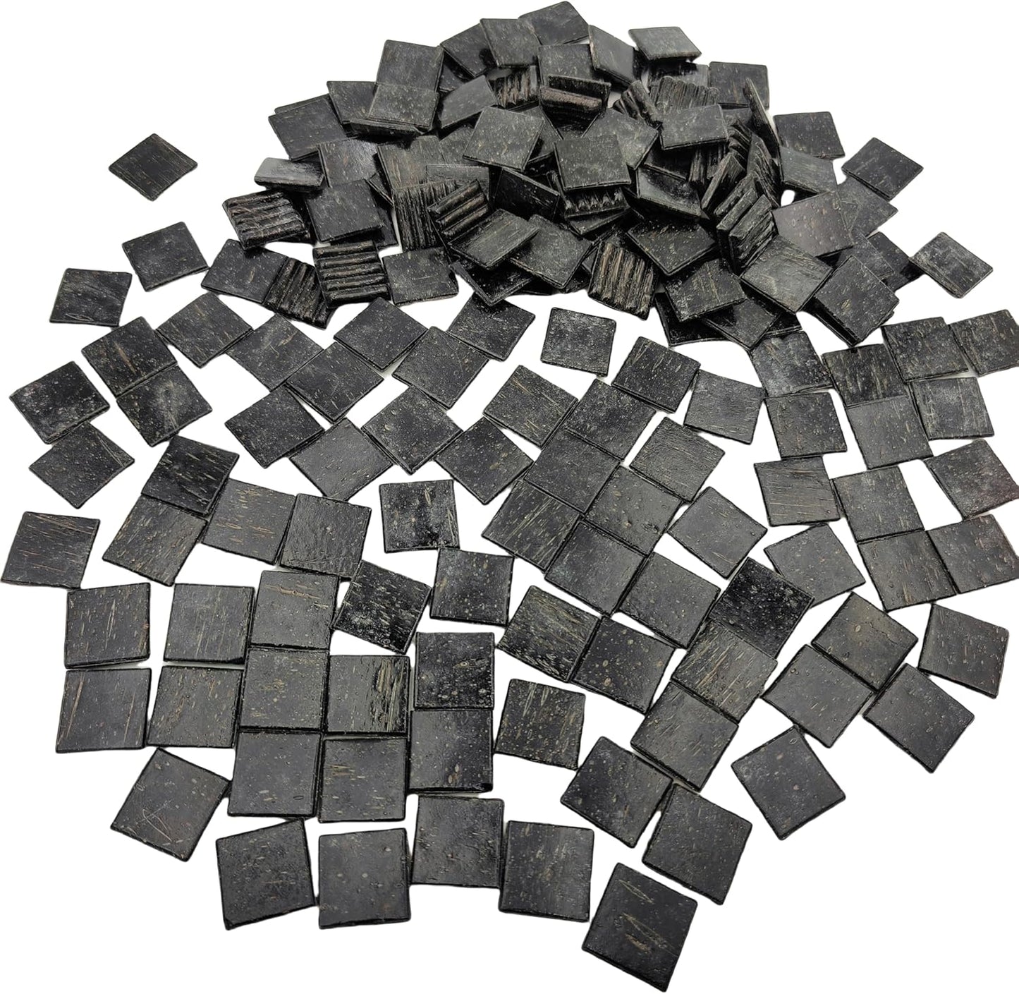 3/4 inch Quartz Glass Mosaic Tiles for Crafts, 1.1 LB, Square Mosaic Pieces for DIY Picture, Home Mosaic Decoration (Black)