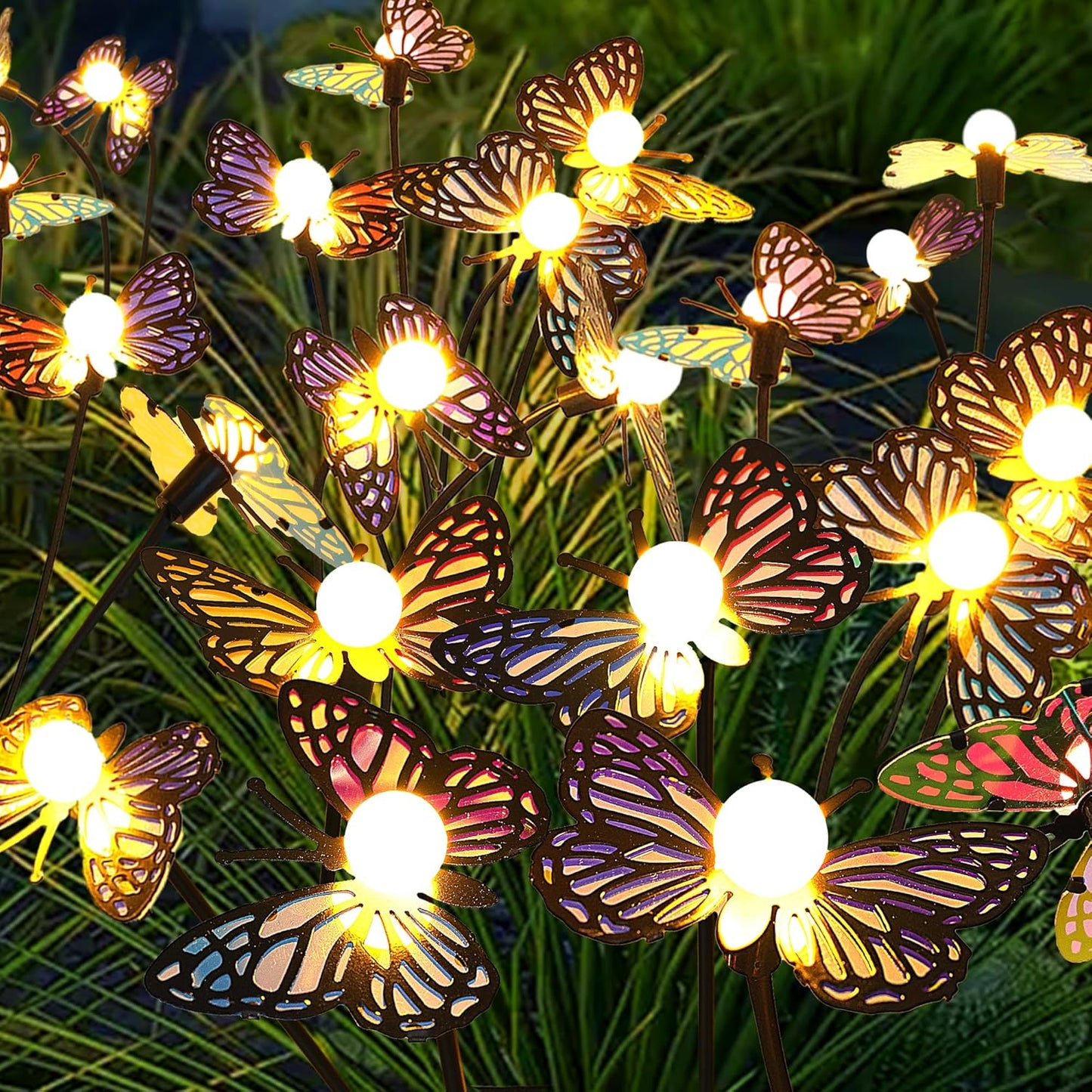 Solar Garden Butterfly Lights, 6 Pack 48 LED Solar Swaying Lights, Swaying in The Wind, Waterproof Firefly Light Outdoor Fairy Light for Garden Patio Yard Pathway Flower Bed Decoration