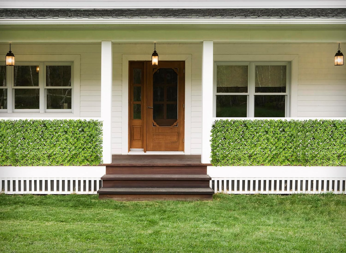 Naturae Decor PVC Expandable Trellis - Outdoor Privacy Screen - Sturdy and Flexible - Realistic Look - 36 in x 72 in - Schefflera Leaves