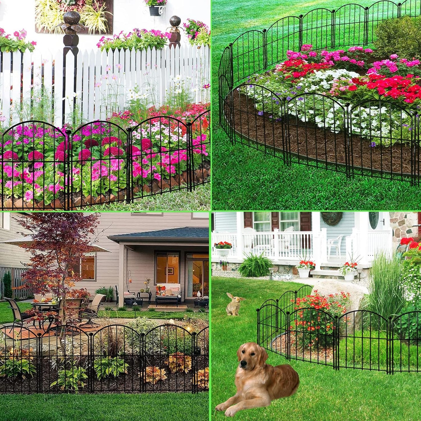Decorative Garden Fence 17in(H)x13in(W), 26 Pack Rustproof Metal No Dig Fence Animal Barrier for Dog, Arched Flower Bed Edging Ornamental Wire Border Panel Fencing for Yard Patio Outdoor Decor