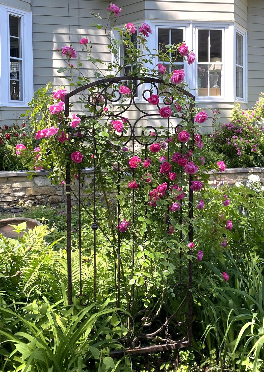 H Potter Trellis Garden Large Wrought Iron Heavy Scroll Metal Decoration Weather Resistant Lawn Patio Screen