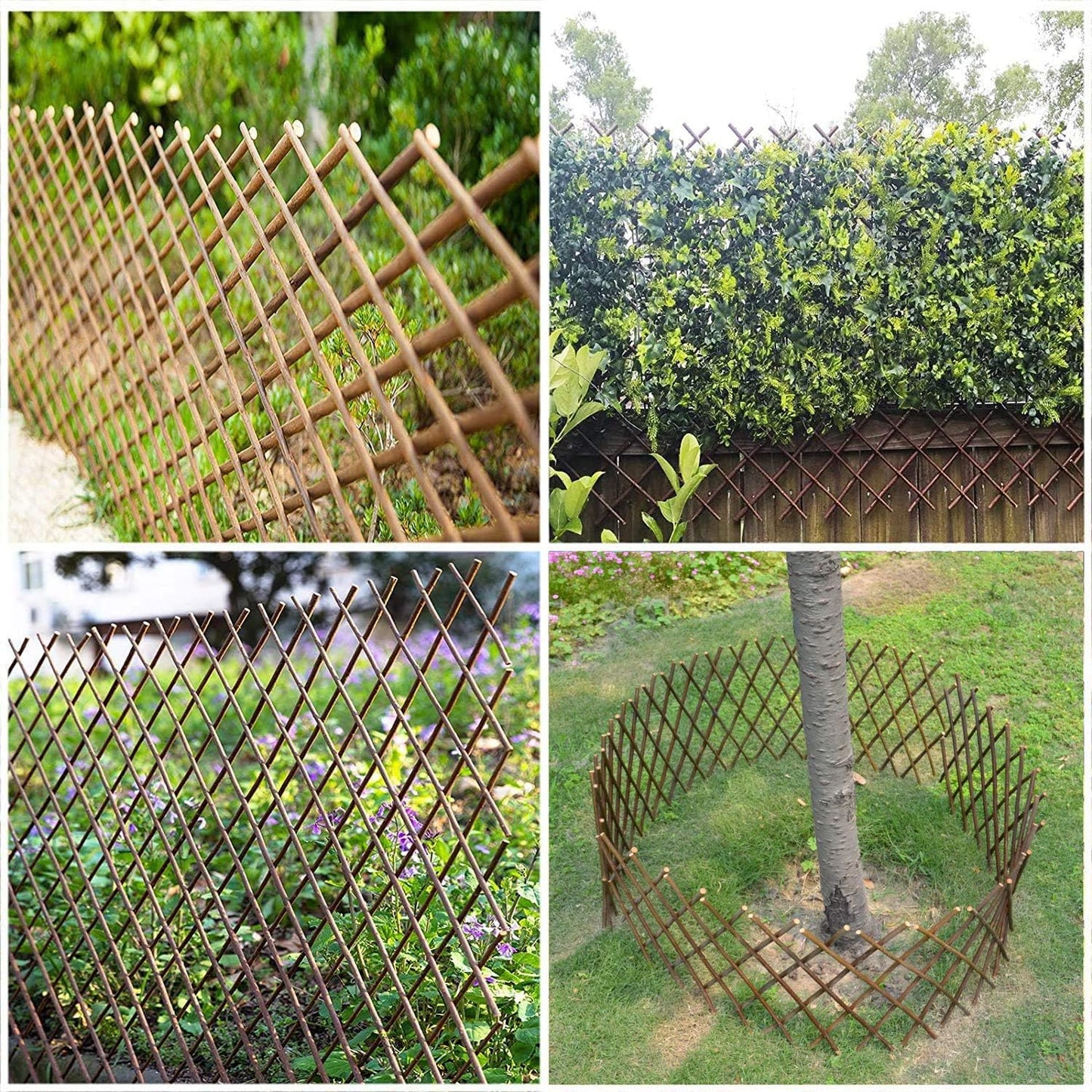 Expandable Willow Trellis for Climbing Plants Outdoors,Nature Garden Fence Lattice Panels for Outside Plant Support for Vine, Ivy, Rose, Cucumbers, Clematis 36x92 Inch(1PC)