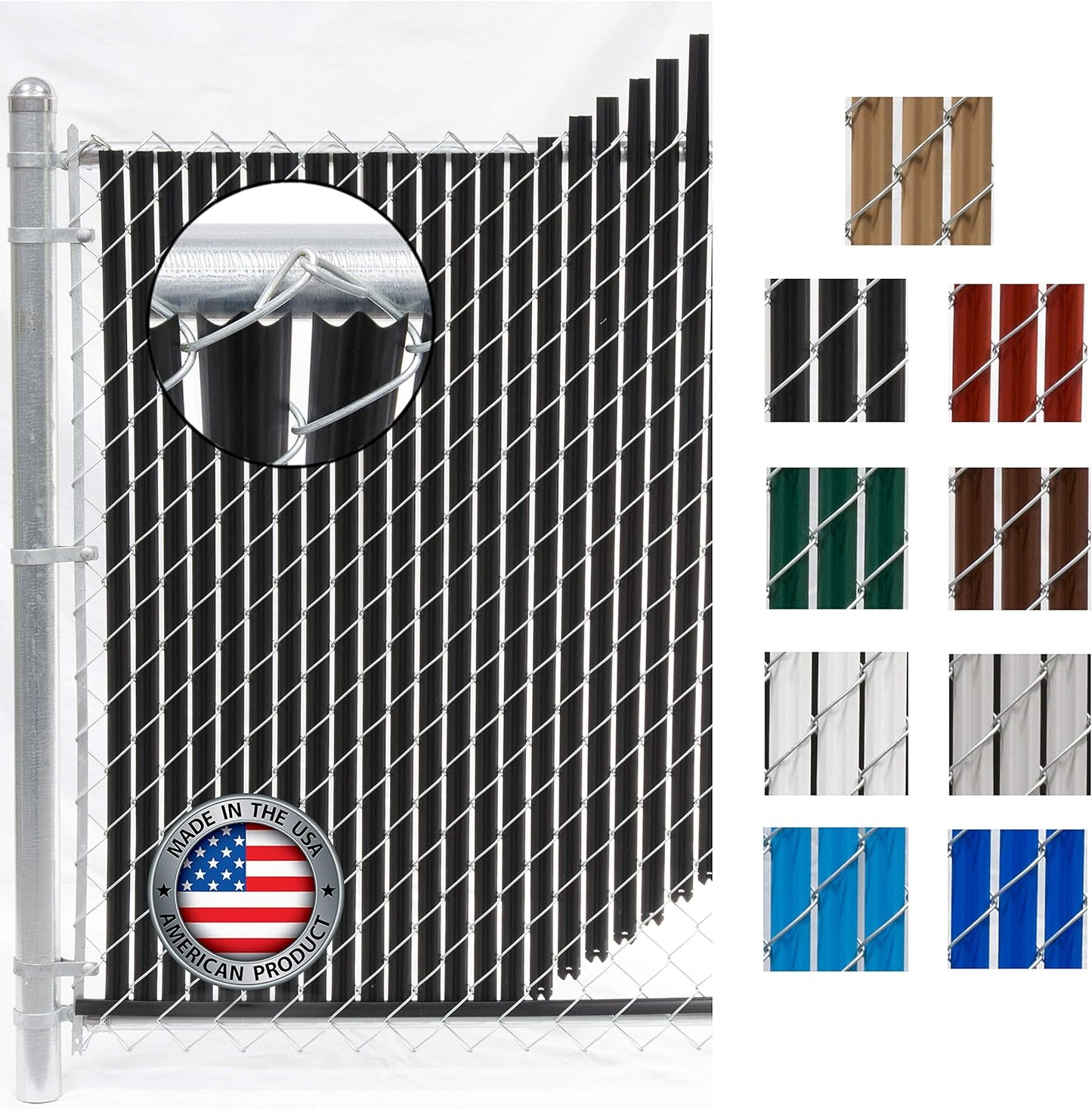 Wave Slat (9 Colors) Single Wall Bottom Locking Privacy Slat for 4', 5', 6', 7' and 8' Chain Link Fence (7 ft, Black)
