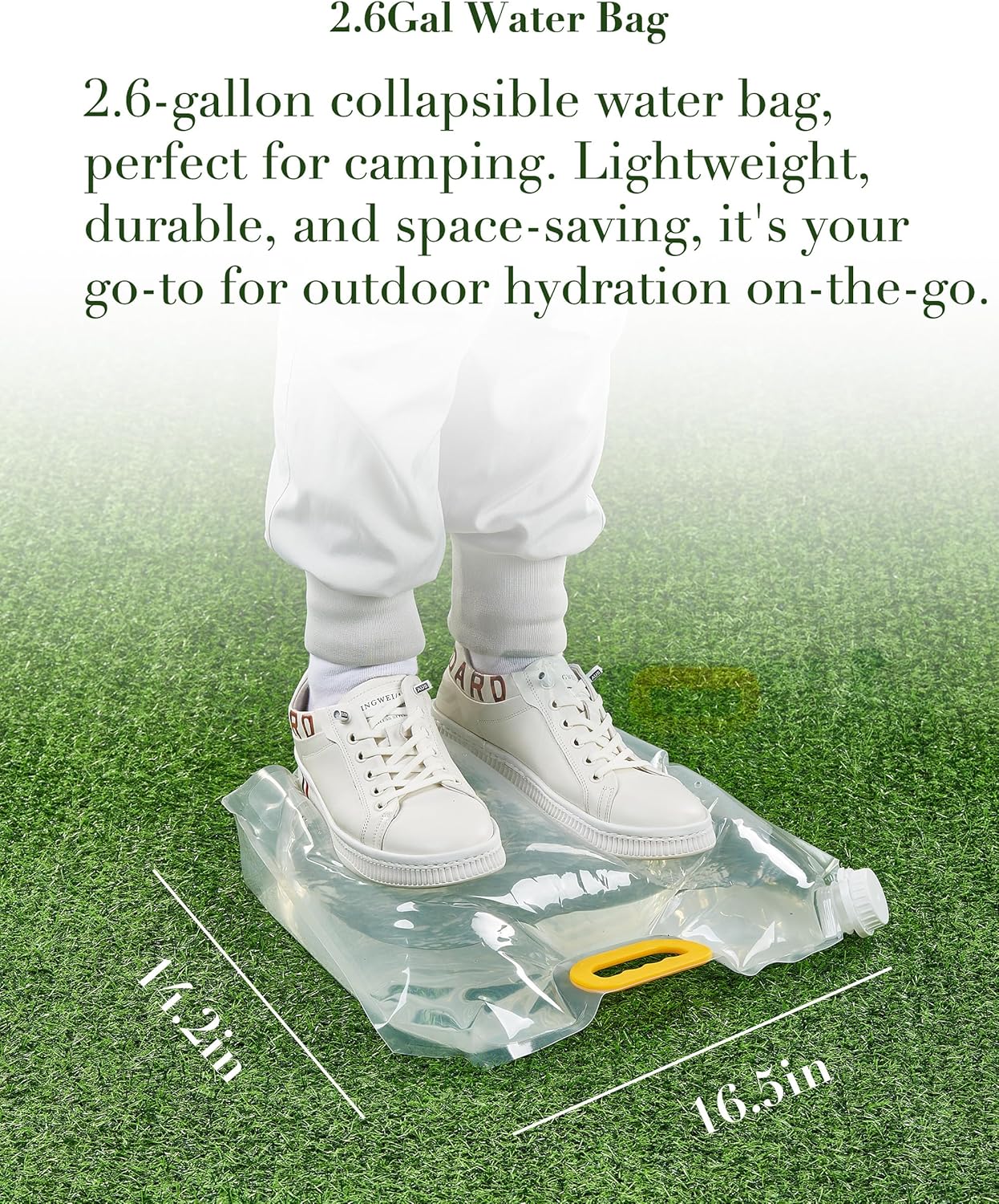 5 Gallon Water Jug and 2.6Gal Collapsible Water Bag Set of 2,Thickened Water Storage Overlanding Gear Containers, Camping Essential Leak-Proof Green Portable Water Tank,BPA Free Outdoors Hiking