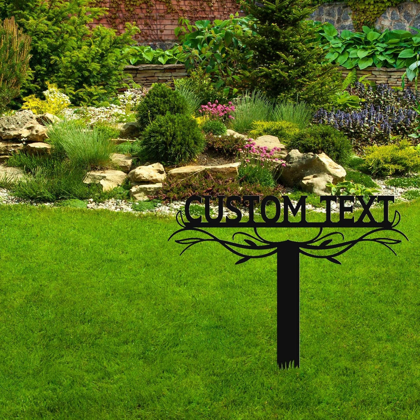 Custom Metal Text Garden Stake, Personalized Garden Sign, Garden Marker, Outdoor Sign, Steel Yard Art, Lawn Garden Art, Garden Sign on Stakes, Personalized Garden Signs for Outside, Housewarming Gift