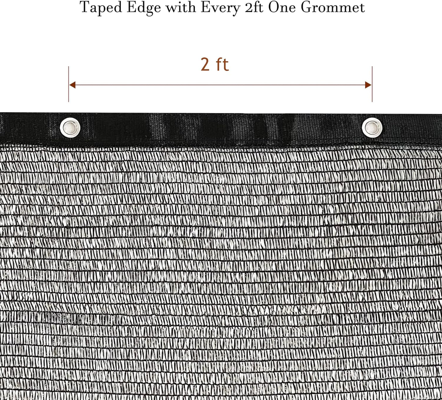 Garden expert 50% Black Shade Cloth 8x12FT Taped Edge with Grommets Sun Net Mesh for Garden Patio Backyard UV-Resistant