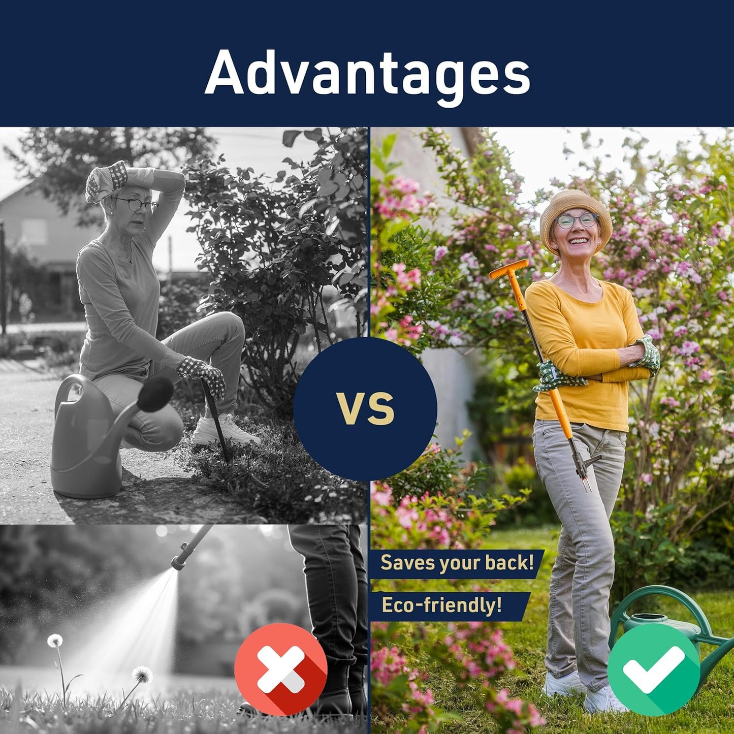 Stand Up Weed Puller Tool with Long Handle - 39” Ergonomic Weeder Puller - Heavy Duty Weed Remover for Weeding Without Bending or Kneeling - Garden Tools for Gardening by Garret Wade