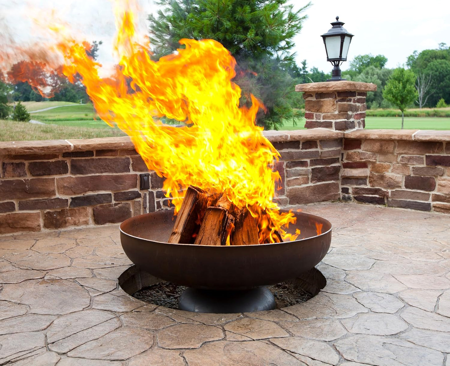 Patriot Fire Pit – Ohio Flame Wood Burning Outdoor Fire Pit - 42" Diameter (Made in USA)