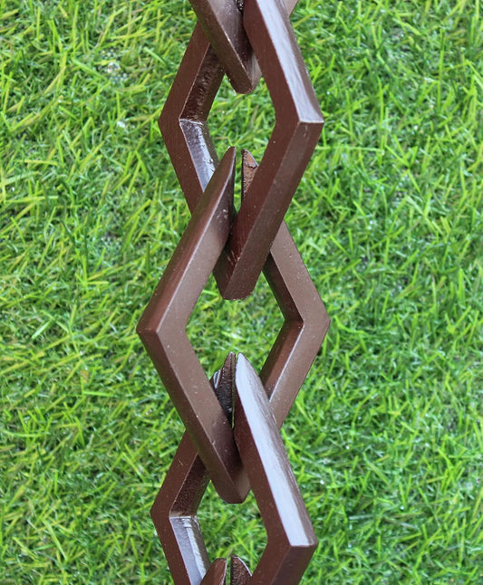 KAM Home Diamond Links Rain Chain with Installation Kit (Brown, 8.5)