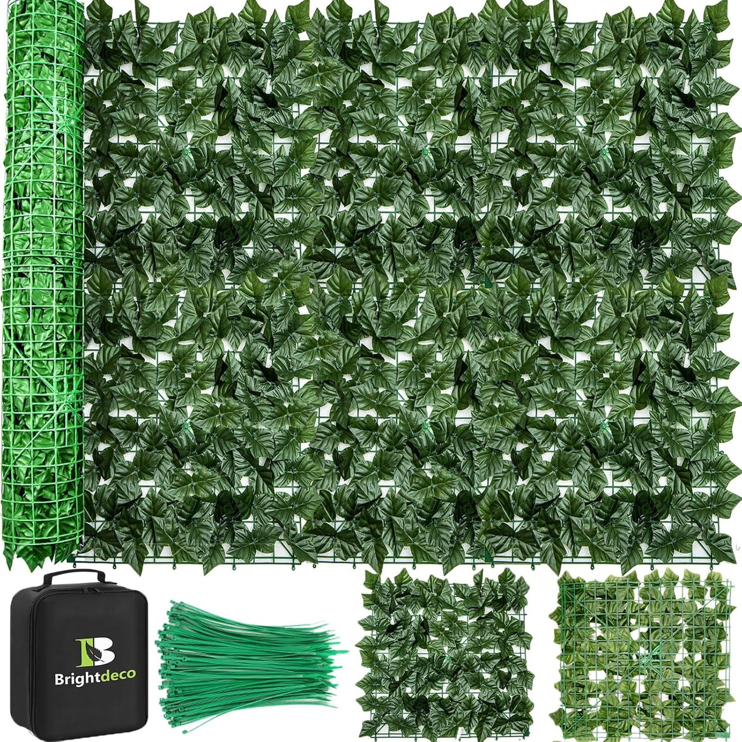 Artificial Ivy Privacy Fence Screen 40x100in Privacy Hedges Wall Faux UV-Anti Panel for Indoor Outdoor Garden Balcony Decor