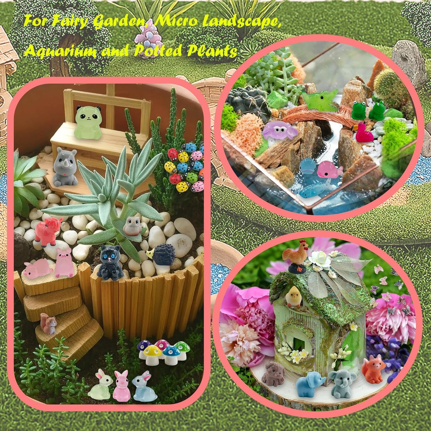 160pcs Tiny Resin Animals to Hide Mini Resin Ducks Bulk for Fairy Garden Accessories, Micro Landscape Decor, Aquarium and Potted Plants