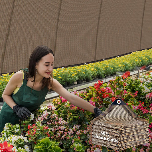 Shade Cloth,80% Sunblock Net with Metal Grommets and Reinforced Edges,Garden Sun Shade Netting,Used in Courtyards,Balconies,Carports,Greenhouse, Plants Growing,Chicken Coop Patios etc.16x16FT