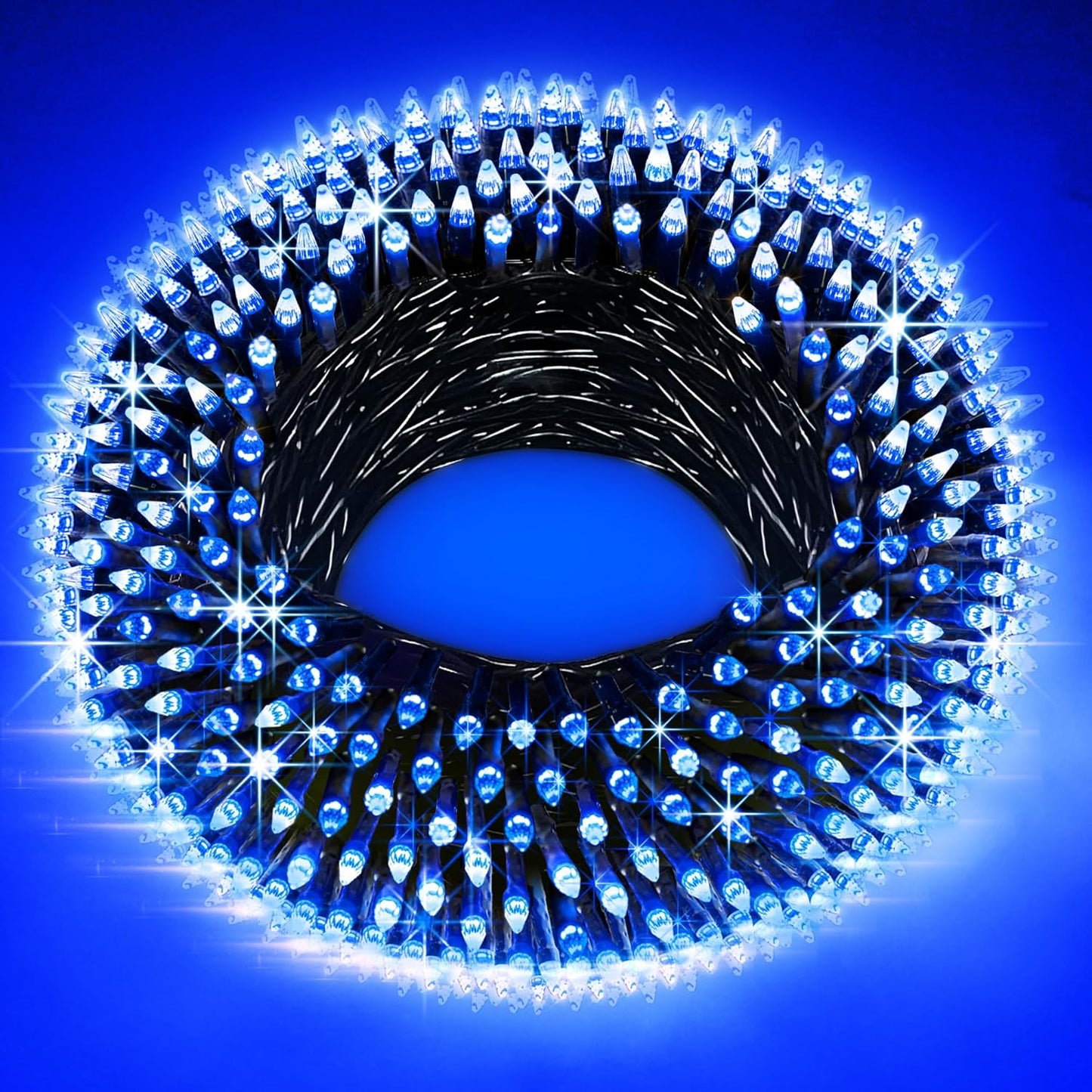 300LED Christmas Lights Indoor Outdoor Use Green Wire, 8 Lighting Modes 100FT Christmas Tree Lights with Timer & Memory, IP44 Waterproof for Tree Xmas Patio Yard Fence Balcony Garden Decor Blue