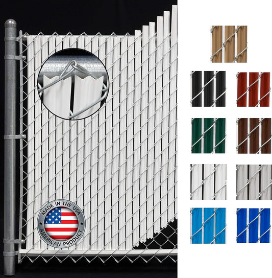 Wave Slat (9 Colors) Single Wall Bottom Locking Privacy Slat for 4', 5', 6', 7' and 8' Chain Link Fence (5 ft, White)