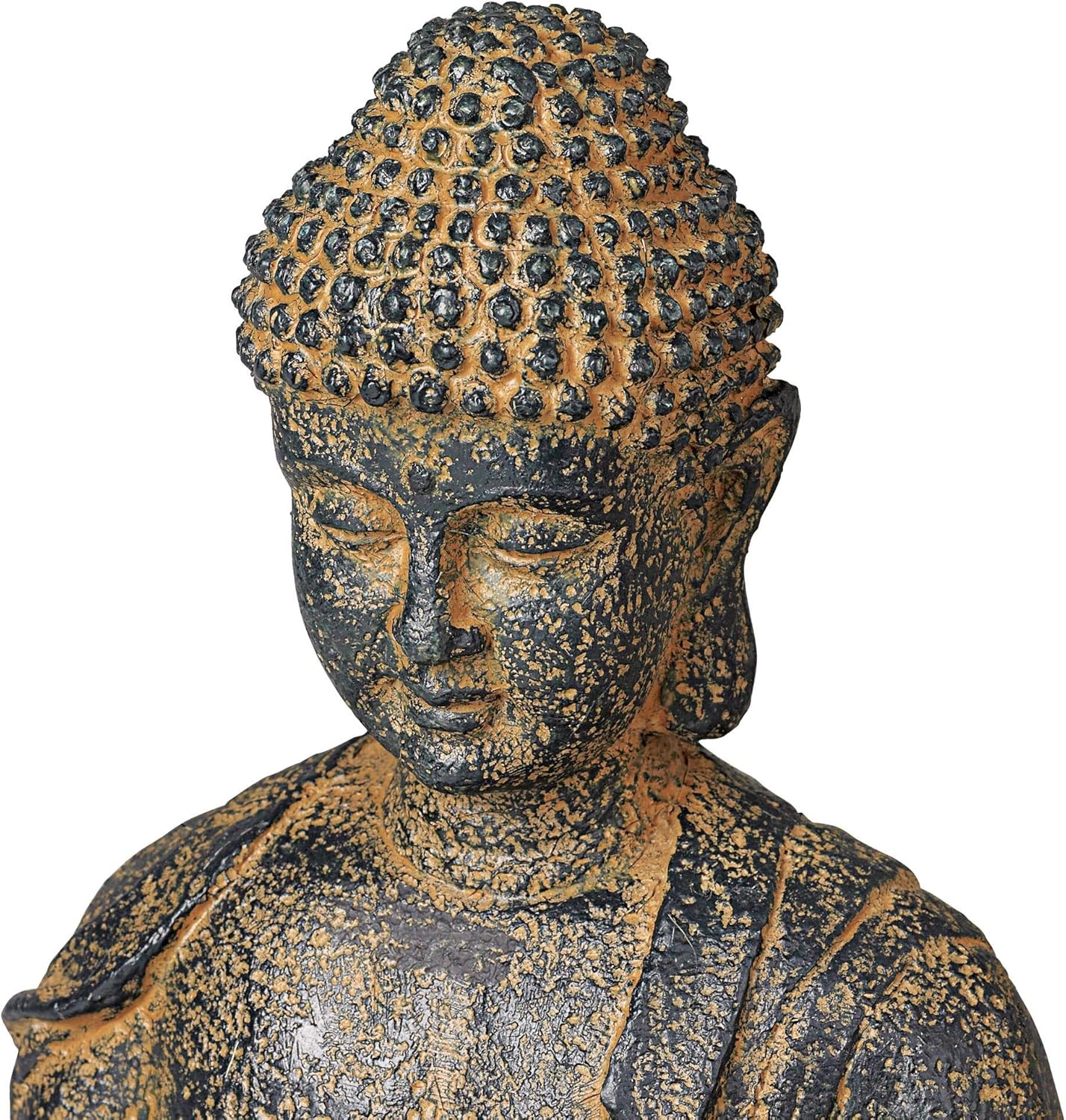 Sitting Buddha 21" High Large Zen Asian Indoor Outdoor Decor Faux Stone Floor Fountain with Light LED Standing Waterfall Water Feature for Outside Garden Patio Yard Backyard Porch - John Timberland