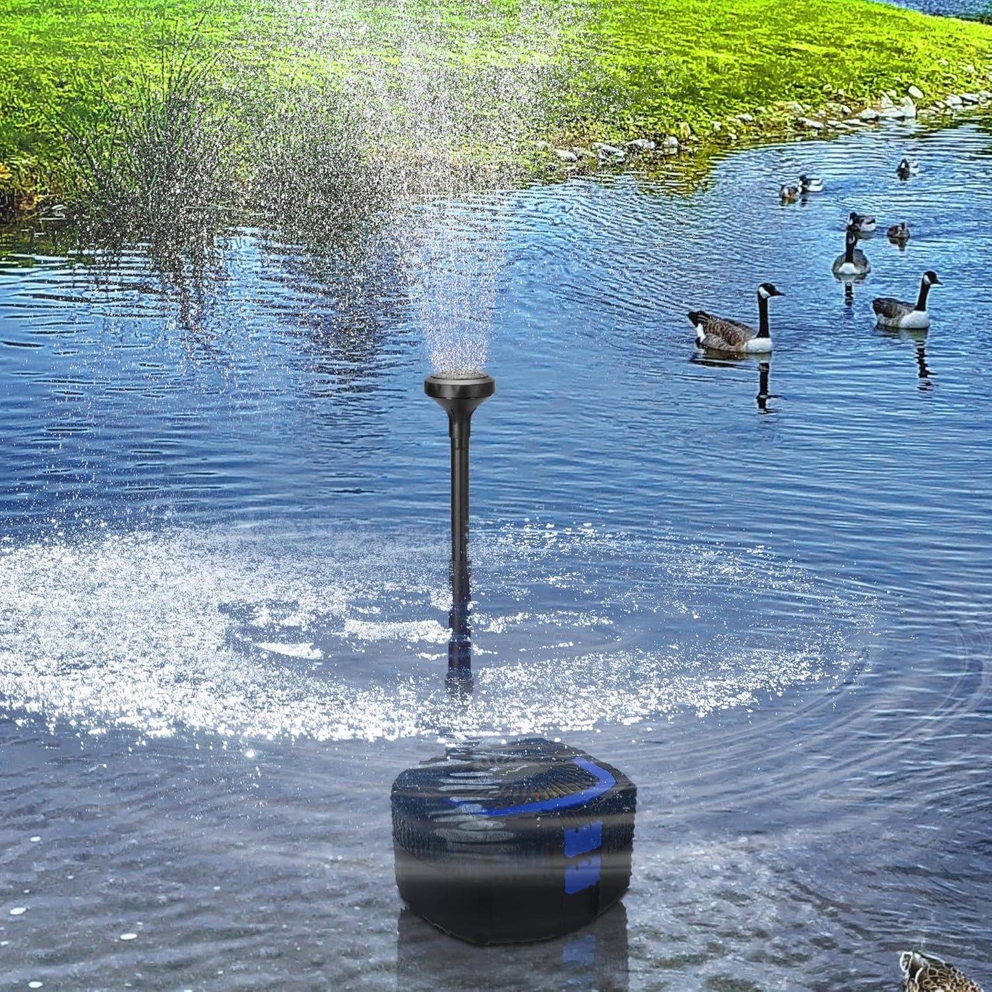 VIVOHOME 4-in-1 Pond Filter System Kits, 950 GPH Water Pump with Filter, Fountain and 13W Light Combo for Ponds up to 1585 Gallons