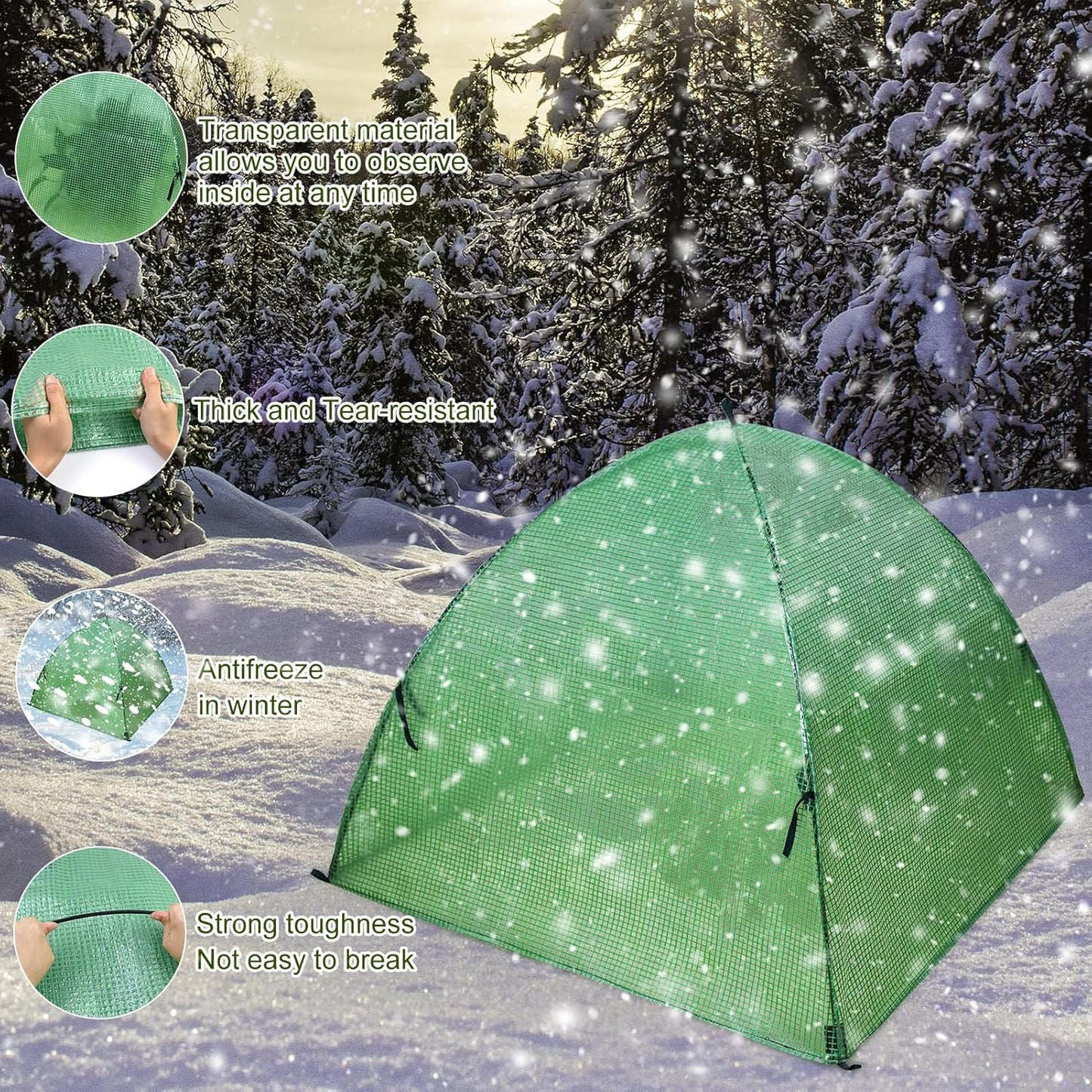 Plant Tent Outdoor Winter Shrub Cover Green Frost Tent Plant Covers Freeze Protection Tent Waterproof Plant Frost Protector, 2PCS 22x22x22Inch
