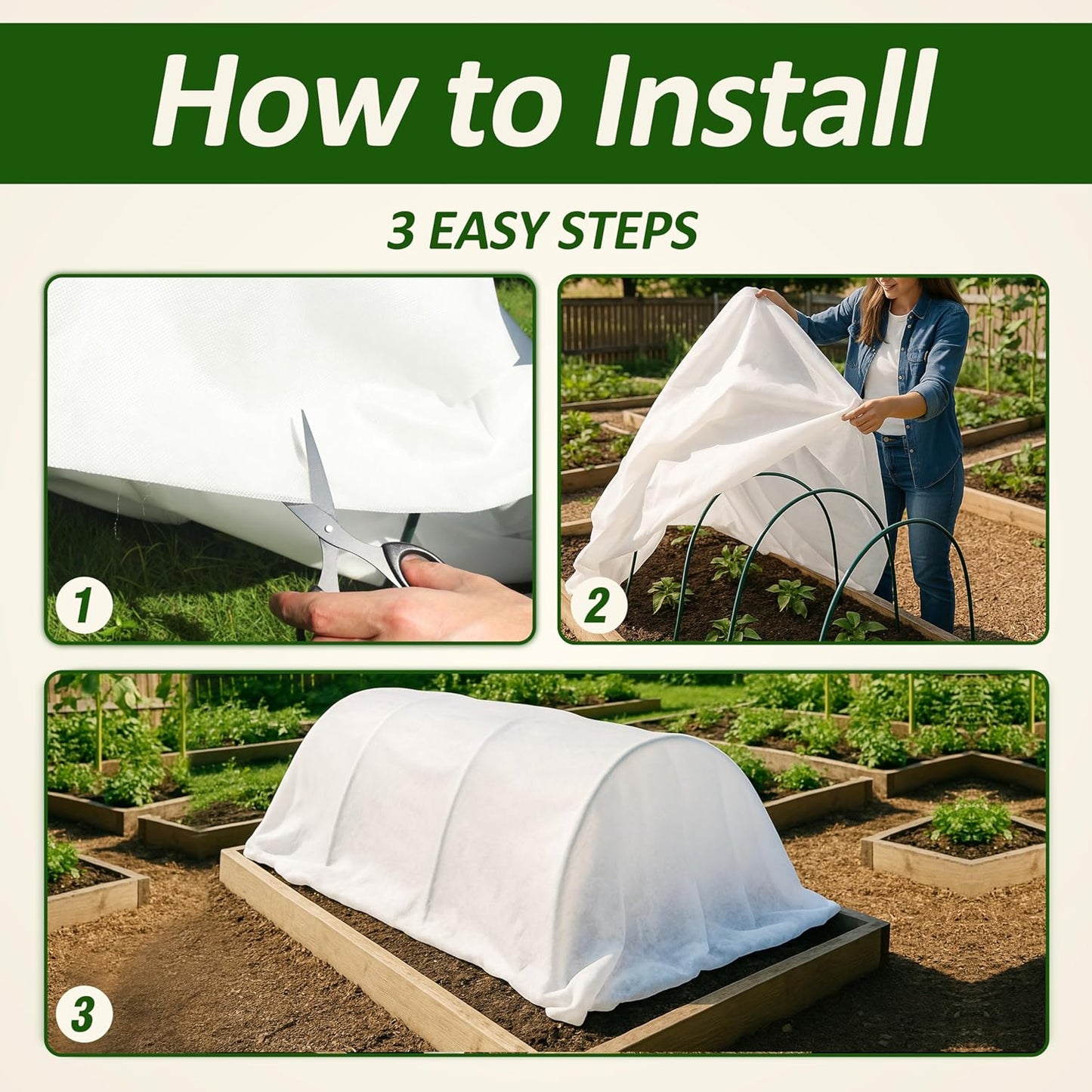 Gardzen 1.5 oz Plant Covers Freeze Protection, Reusable 10ft x 30ft Floating Row Covers, Thicker Frost Blankets for Outdoor Plants, Pests Protection, White