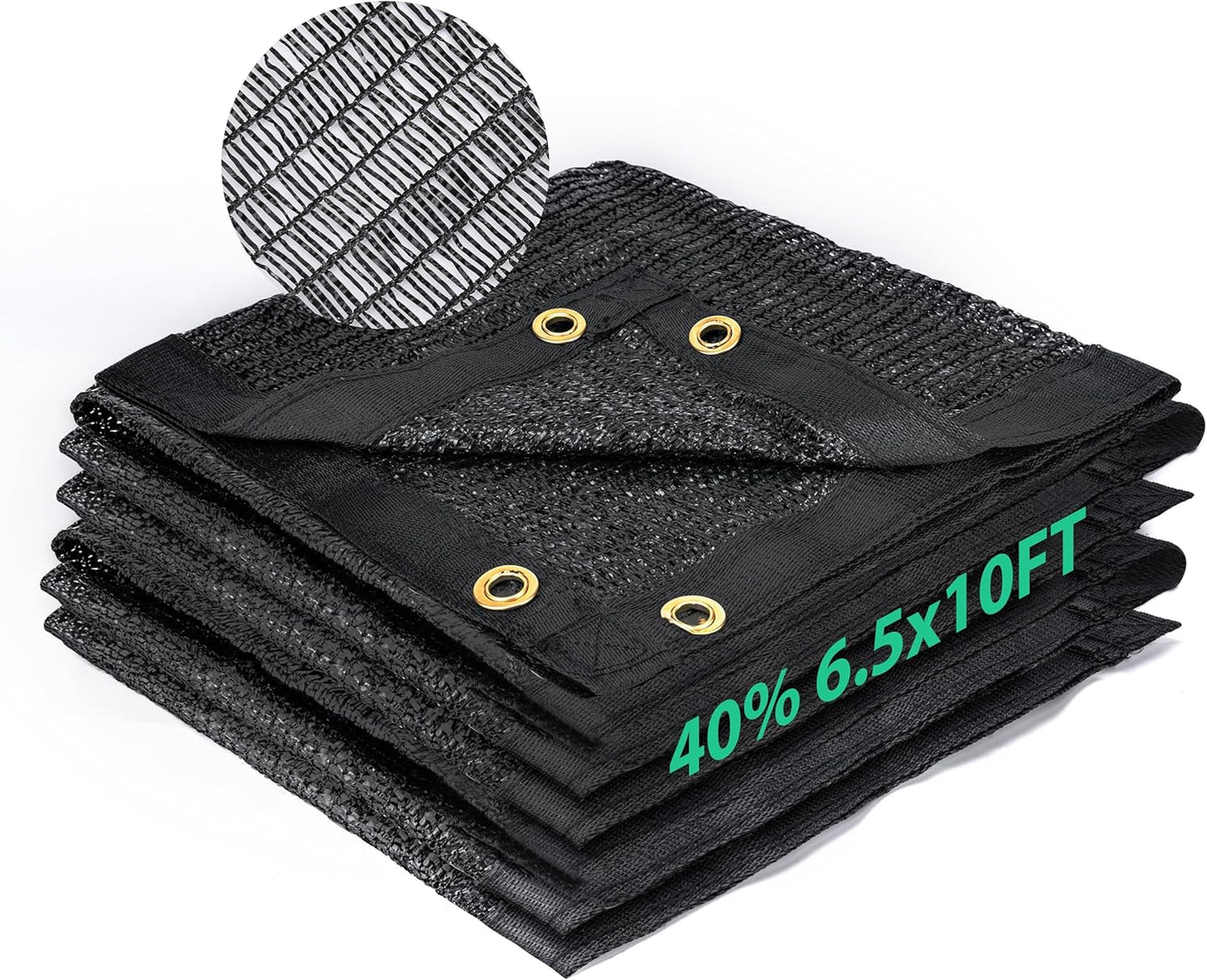 Kesfitt Garden 40% Shade Cloth, Resistant Sun Shade Net 6.5x10FT Mesh Tarp with HDPE Material and Reinforced Grommets Shade Trap for Greenhouse, Plant, Pergola, and Backyard Patio Sunshade