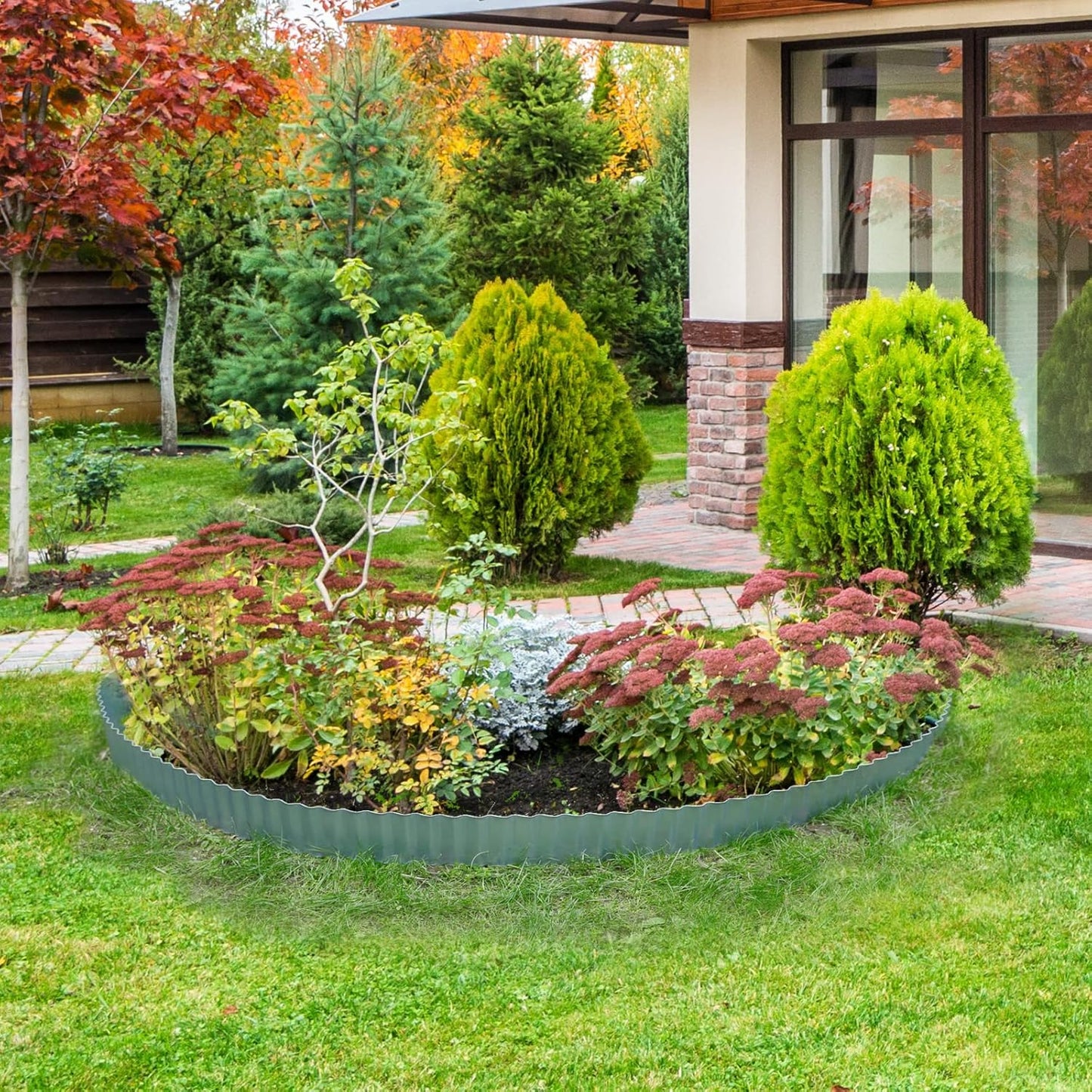 Worth Wide-Corrugated Galvanized Steel Landscape Edging, 6" x 20Ft Flexible Sturdy Lawn Garden Metal Edging Long Strips for Raised Flower Bed Tree Surrounds,Silver