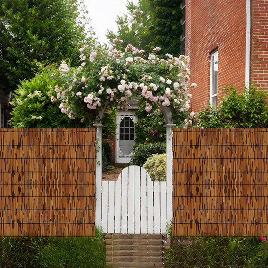 Natural Bamboo Reed Fence, 2 Pack 4FT x 16.4FT,Bamboo Privacy Screen for Garden, Decorative Fence for Outdoor Privacy Screening, Sun Blocking, Decorative Divider, Brown