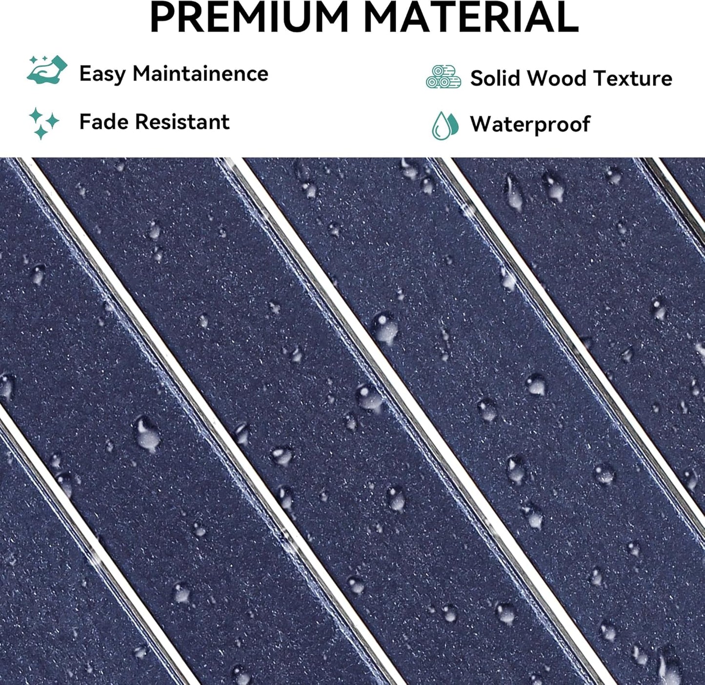 YITAHOME Garden Bench, All Weather Outdoor Bench for 2-3 Persons, Fade/Rot Resistance Patio Benches for Park, Porch, Patio & Backyard (Navy)