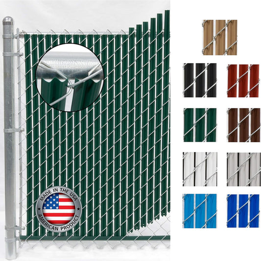 Wave Slat (9 Colors) Single Wall Bottom Locking Privacy Slat for 4', 5', 6', 7' and 8' Chain Link Fence (6 ft, Green)