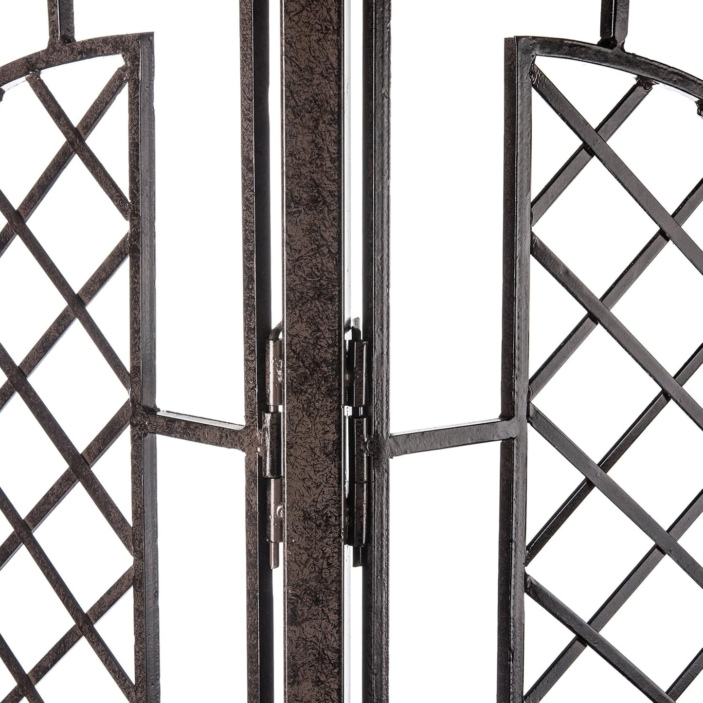 H Potter Large Trellis for Climbing Plants Wrought Iron Metal 2 Panel Ivy Garden Privacy Screen Patio Deck