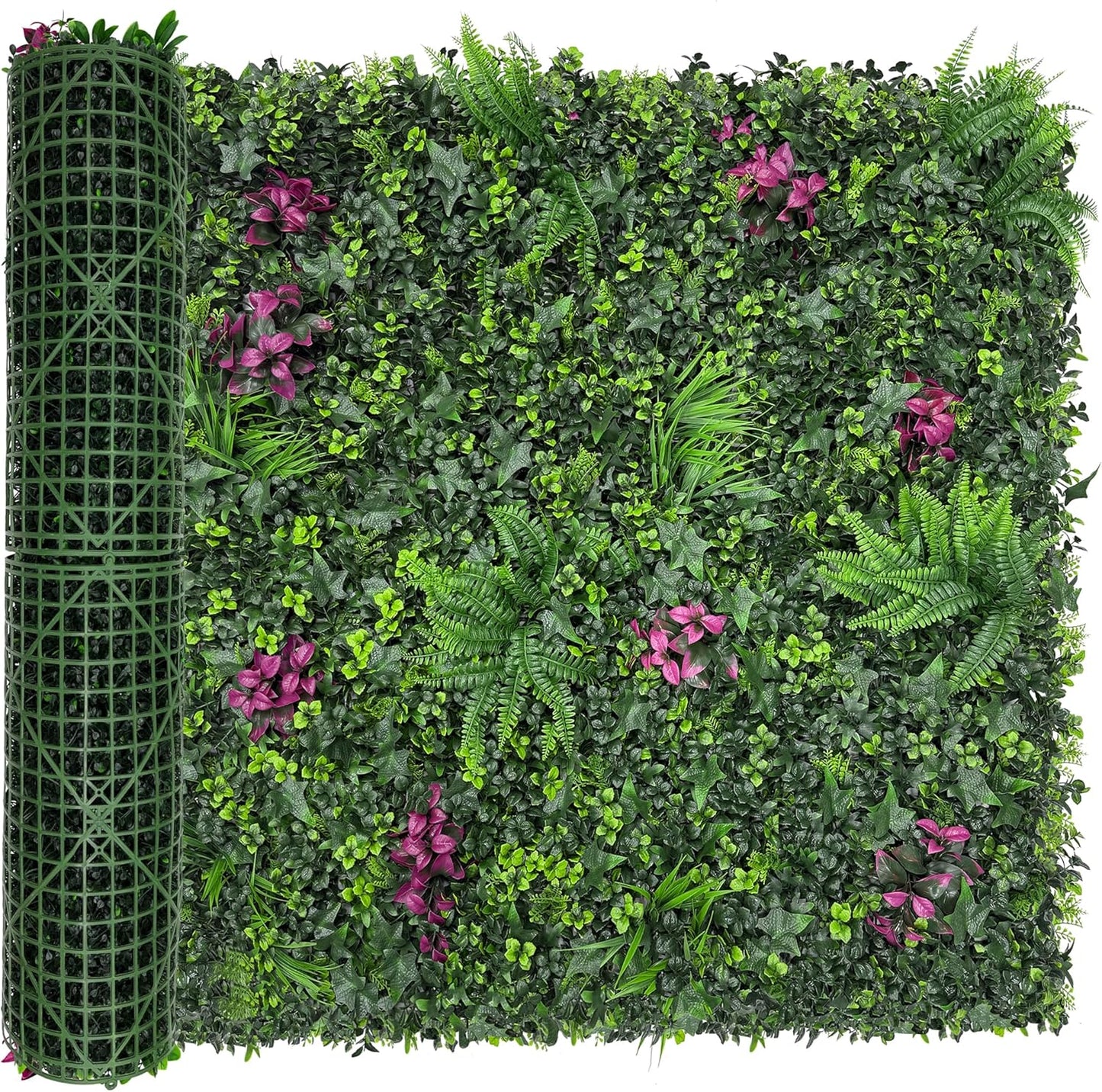 Greenery Grass Wall Boxwood Plant Roll: 40"x120"(33.5 SQFT) with UV Resistant Green Leaves Faux for Interior Wall, Greenery Backdrop,Garden and Indoor Outdoor Plant Panel Covering Privacy