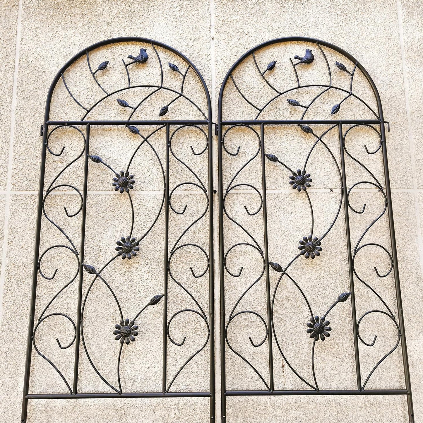 Garden Trellises, 4 Pack Brown Metal Coated Rustproof Trellis for Climbing Plants Outdoor, Roses, Vines, Flowers, and Vegetables-19.7×86.7 inches