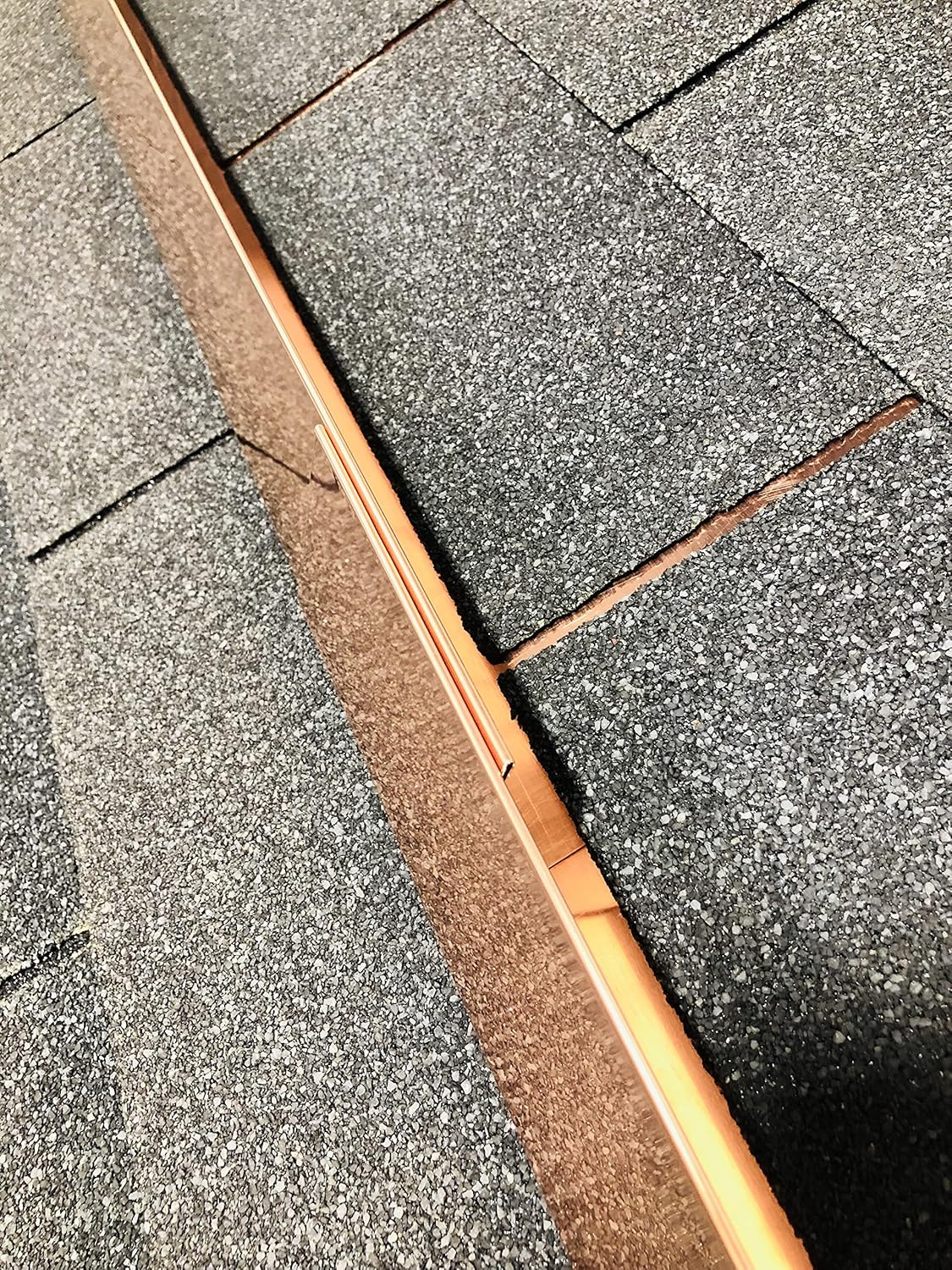 EAGLE 1- Shingle Roof Rain Diverter 40 Inches Long- 26 Gauge Material- Easy to Install- Includes Stainless Steel Nails (3, Real Copper)