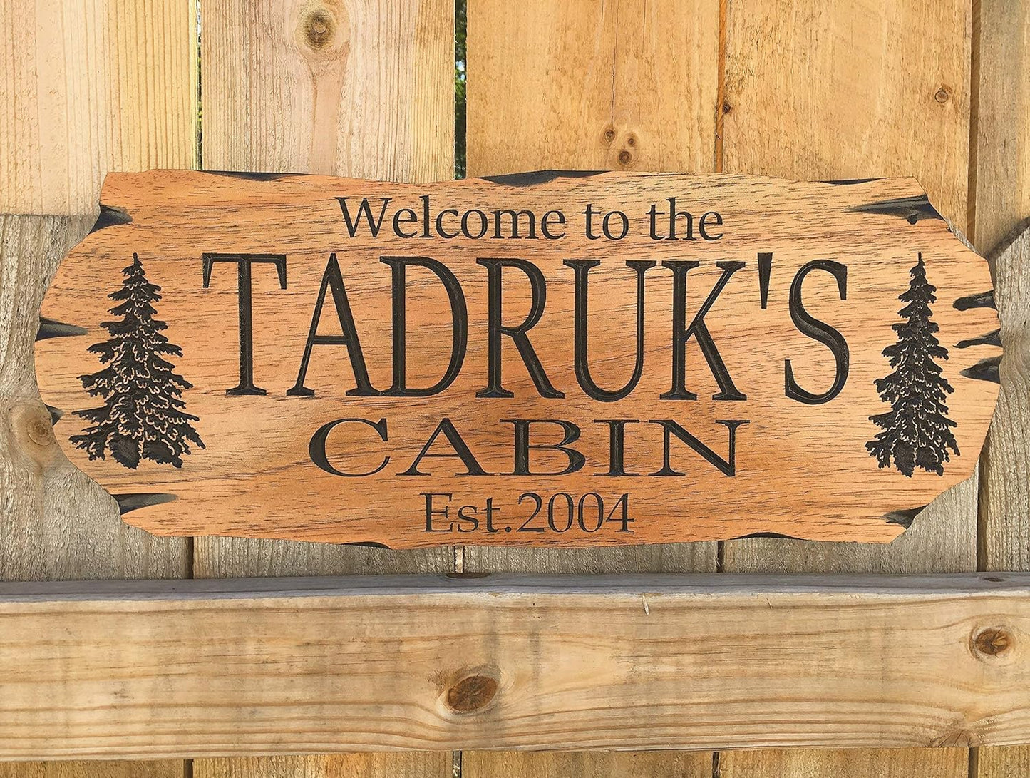 Personalized cabin sign Outdoor Sign Rustic Welcome Rustic Decor Family Wooden Sign