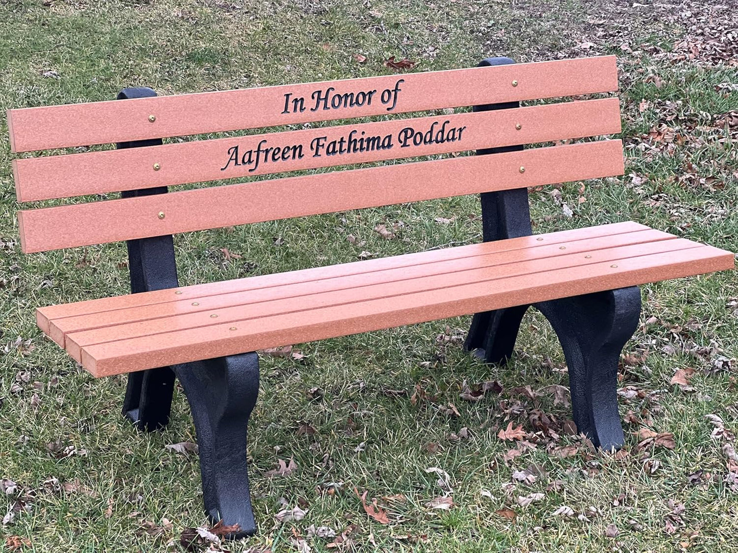 Memorial Park Bench (Made Entirely from Recycled Plastic Material)