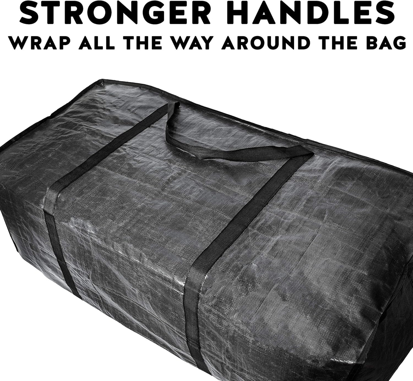 BAG-THAT! 68.5 GAL 2 Pack XXL Jumbo Extra Large Heavy Duty Stronger Handles Storage Bags Moving Totes Zippered Reusable Wrap Around Handle Storage Totes